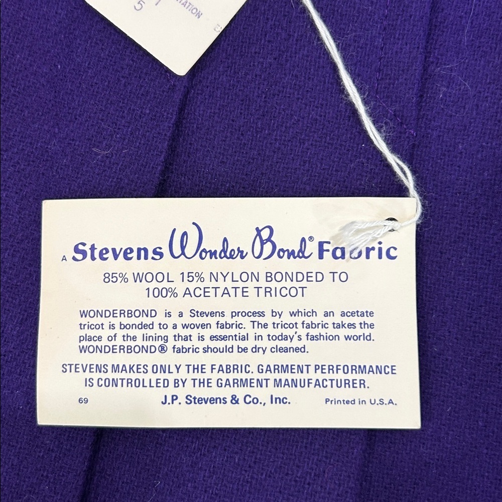 Vintage Stevens Fabrics Wool Skirt Girls Size 24/5 wonder bond fabric 85%Wool - Picture 4 of 15